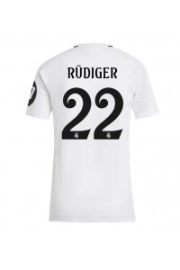 Fotbalové Dres Real Madrid Antonio Rudiger #22 Dámské Domácí Oblečení 2024-25 Krátký Rukáv